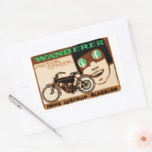 1910ワンダーモーターサイクルポスター 長方形シール (封筒)