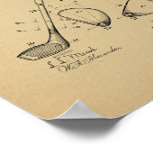 1910ヴィンテージゴルフクラブ特許アートプリント ポスター (角)