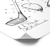 1910ヴィンテージゴルフクラブ特許アートプリント ポスター (角)