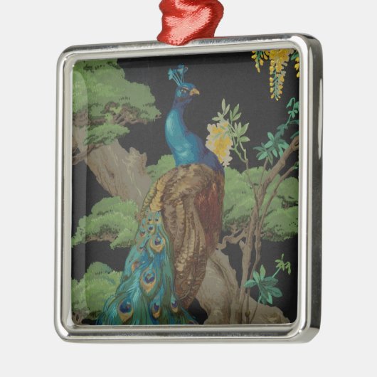 1910ヴィンテージ壁紙杉はがき メタルオーナメント (左)