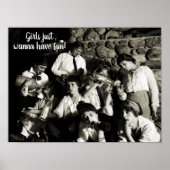 1910人の女性おもしろい飲み物を食べたい女の子 ポスター (正面)