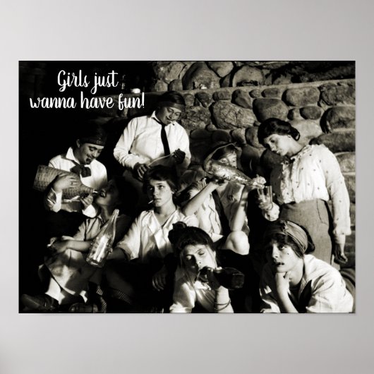 1910人の女性おもしろい飲み物を食べたい女の子 ポスター (正面)