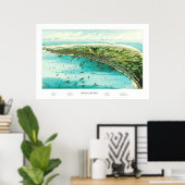 1910年からケープコッド州の州都の地図 ポスター (ホームオフィス)