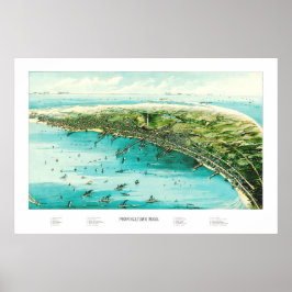 1910年からケープコッド州の州都の地図 ポスター