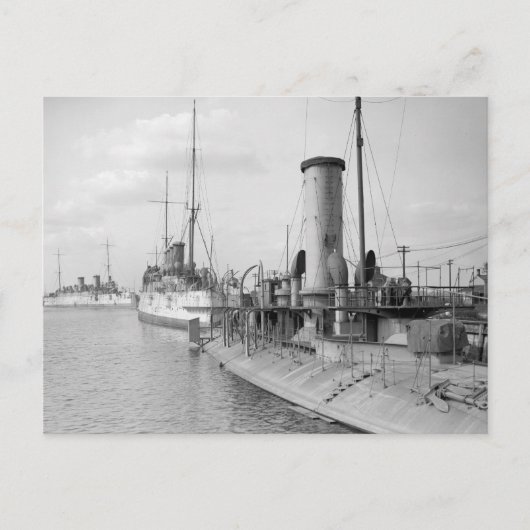 1910年のアメリカ軍艦 ポストカード (正面)