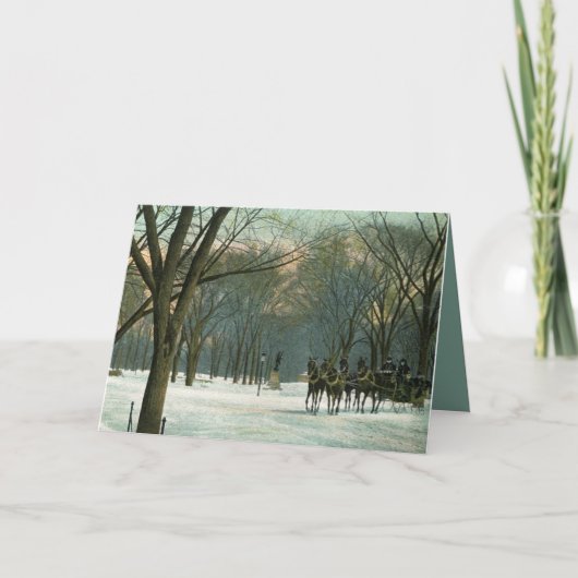 1910年のニューヨーク州セントラルパークでのそりの旅 シーズンカード (正面)