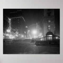 1910年の夜のブロードウェイ ビンテージ写真 ポスター