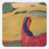 1910年の風景の中の馬 スクエアシール (正面)