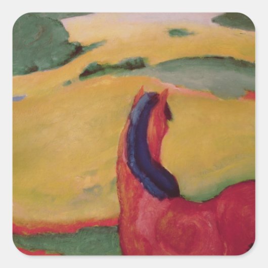 1910年の風景の中の馬 スクエアシール (正面)