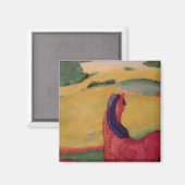 1910年の風景の中の馬 マグネット (正面/裏面)