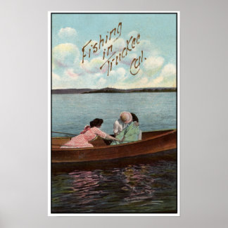 1910年の魚釣り ポスター