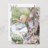 1910年の"春"のベビー「NのバニーPLAYDATEの破烈 ポストカード (正面/裏面)