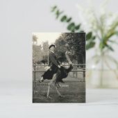 1910年ダチョウに乗る ポストカード (スタンド正面)