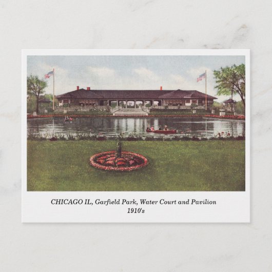 1910年代のウォーターコート、ガーフィールド・パーク、シカゴILビュー ポストカード (正面)