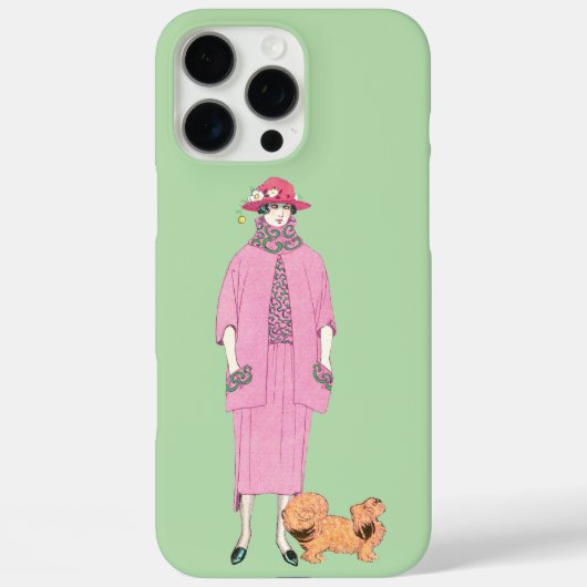 1910年代のファッションイラストレーションレディ&ペキンゲズドッグ Case-Mate iPhoneケース (裏面)
