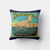 1910年代のDefenderブランド梱包帆船ラベル クッション (裏面)