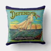 1910年代のDefenderブランド梱包帆船ラベル クッション (裏面)