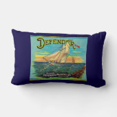 1910年代のDefenderブランド梱包帆船ラベル ランバークッション (裏面)