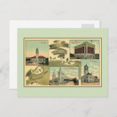 1910年代のWorcester MAからのヴィンテージの挨拶 ポストカード (正面/裏面)