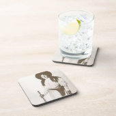 1910年頃のライフルを持ったカウガールの写真 コースター (右側)