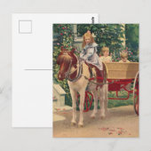 1910年頃の子供と馬車 ポストカード (正面/裏面)