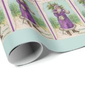 1910年頃の紫色のローブのサンタクロース ラッピングペーパー (ロールコーナー)