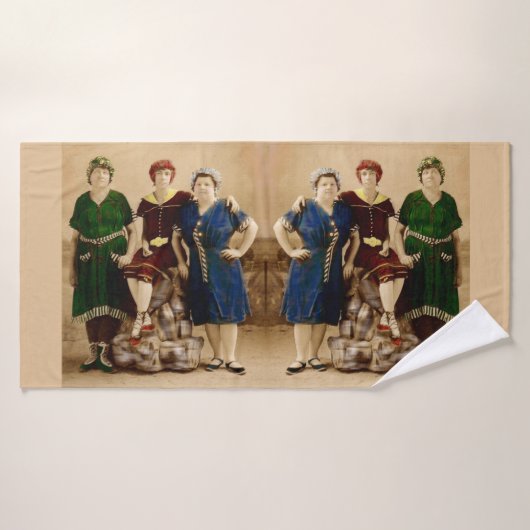 1910年頃アトランティックシティ入浴美しいプリント バスタオルセット (バスタオル)