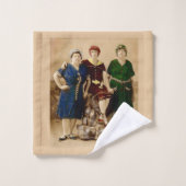 1910年頃アトランティックシティ入浴美しいプリント バスタオルセット (ウォッシュタオル)