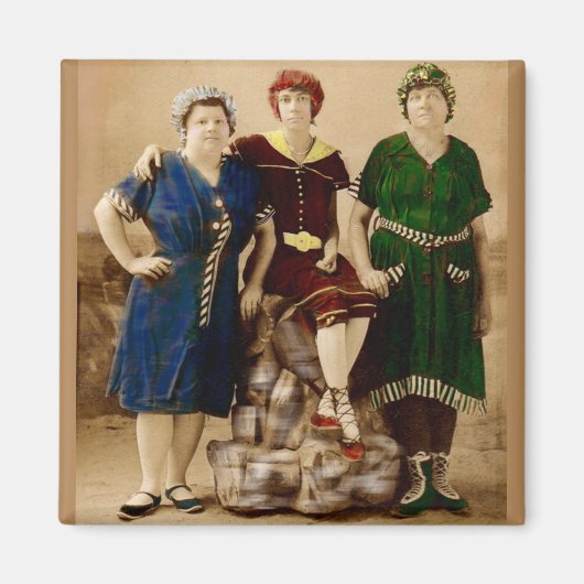 1910年頃アトランティックシティ入浴美しいRPPC マグネット (正面)