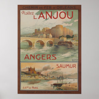 1910年 デュボス「ヴィジテ・ランジュー」フランス旅行 ポスター
