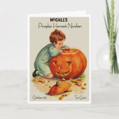 1910年!!! "ハロウィン及び挨拶する幸せなハート"は直面します カード (正面)