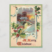 1910年 ビンテージ クリスマス ヒイラギ ポストカード (正面)