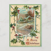 1910年 ビンテージ クリスマス ホーリー ポストカード (正面)