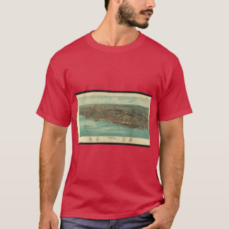 1910年 プリマスMAのヴィンテージ絵地図 Tシャツ