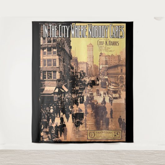 1910年Nobody楽譜を手に入れ気にない街 タペストリー (正面)