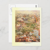 1910空中写真の地図-イエローストーン国立公園 ポストカード (正面/裏面)