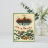 1910 アンティーク クリスマス ヒイラギ ポストカード (スタンド正面)