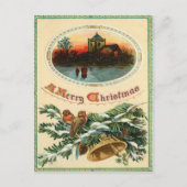 1910 アンティーク クリスマス ヒイラギ ポストカード (正面)