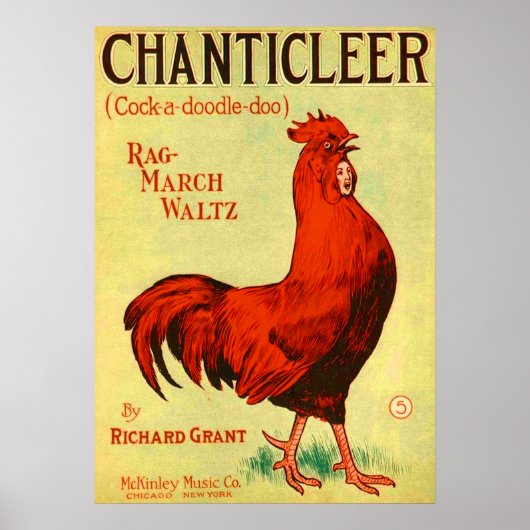 1910 Chanticleer sheet music ポスター (正面)