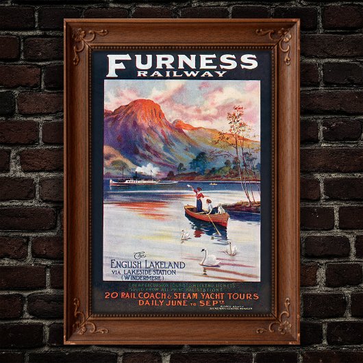 1910 Furness Railway English Lakes Travel Poster ポスター