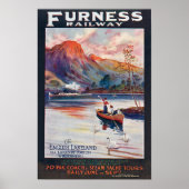1910 Furness Railway English Lakes Travel Poster ポスター (正面)
