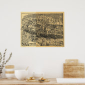 1910 Maplewood, NJ Bird's-eye viewパノラママップ ポスター (キッチン)