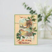 1910 Vintage Christmas Holly  ポストカード (スタンド正面)