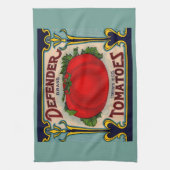 1910s Defenderブランドトマトのラベル キッチンタオル (縦)