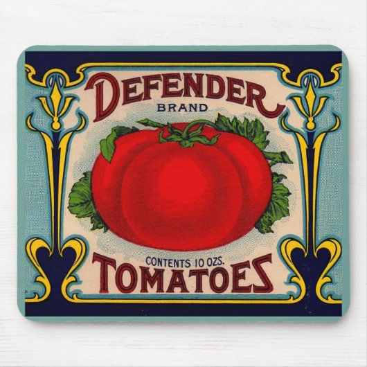 1910s Defenderブランドトマトのラベル マウスパッド (正面)