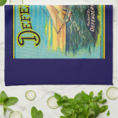 1910s Defenderブランド梱包帆船ラベルプリント キッチンタオル (折り畳み)