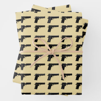 1911ガン シルエット パターン ターゲット スポーツ ラッピングペーパーシート