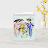 1911ヴィンテージファッションカード カード (黄色い花)