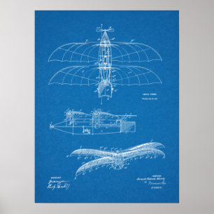 1911ヴィンテージ飛行機特許スケッチプリント ポスター