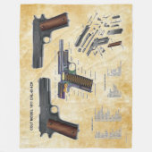 1911子馬ピストル フリースブランケット (正面)